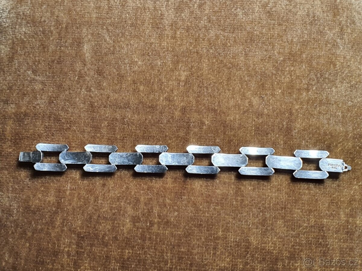 masivní stříbrný náramek, ART DECO - 4