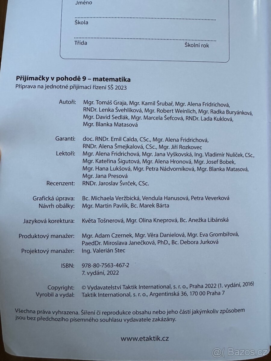 MATEMATIKA, ČESKÝ JAZYK k přijímačkám s nadhledem, v pohodě - 4