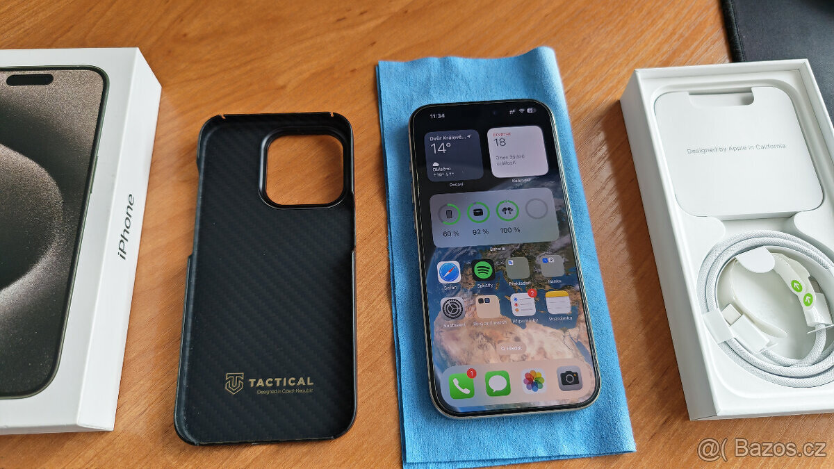 Iphone 15 pro 128GB natural titanium - baterie 94% - 4