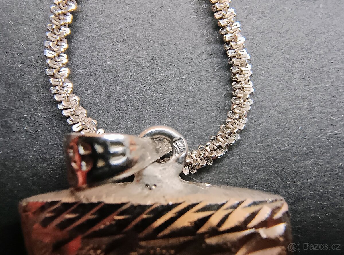 Stříbrný (925) řetízek s přívěskem Nefertiti - 4