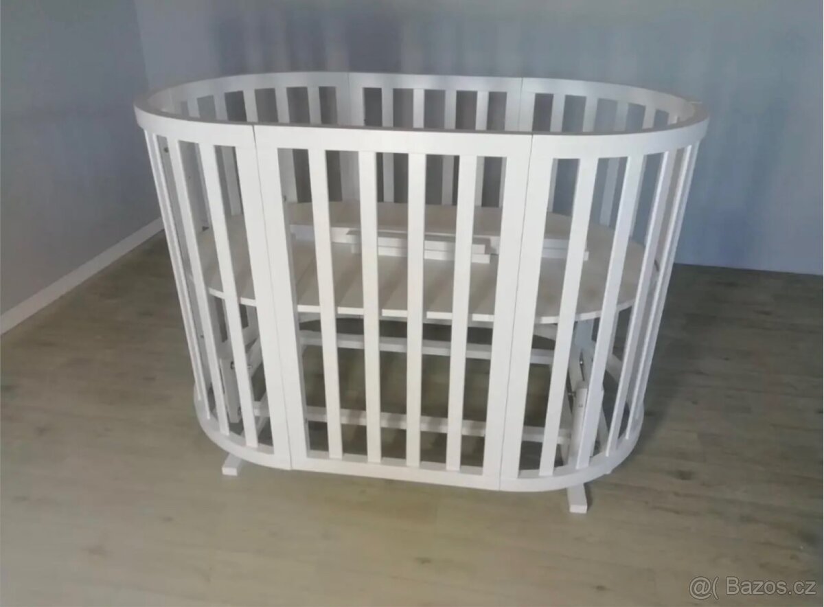 dětská kulatá bílá postel transformátor 8v1 - 4