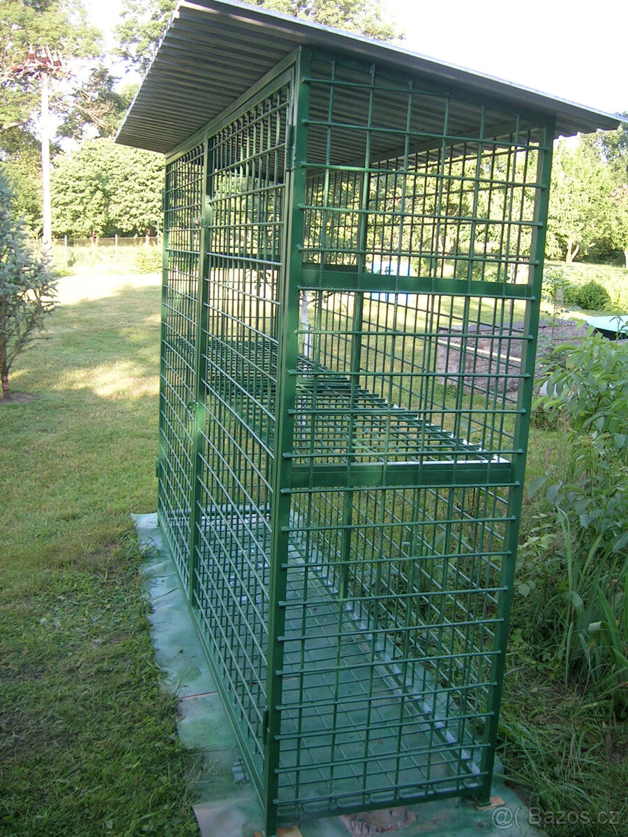 Ocelová klec na dřevo, sklad PB lahví - 4