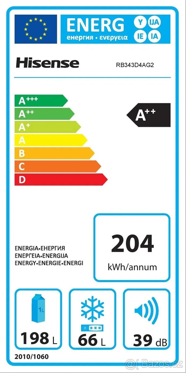 Prodej lednice HISENSE RB343D4AG2 - 4