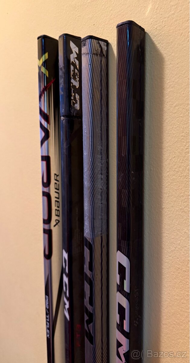 4 profi hokejky – levé zahnutí, velmi levná cena - 4