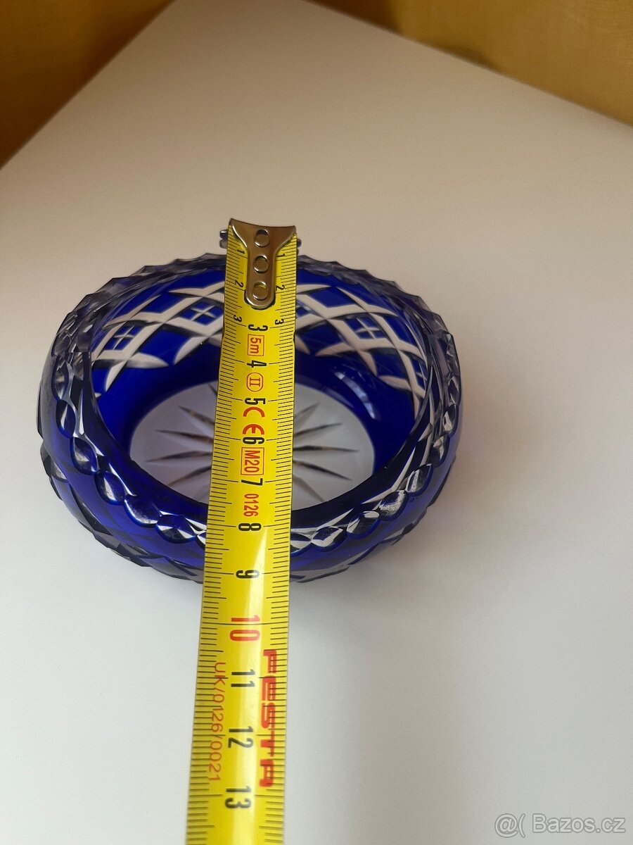 Broušená kobaltově modrá miska - 4