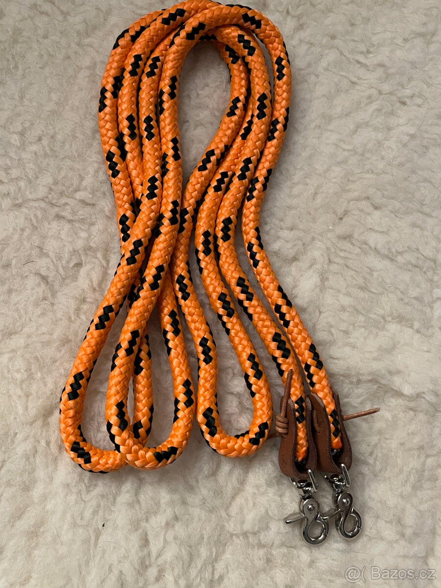 Provazové otěže Orange Black - 4