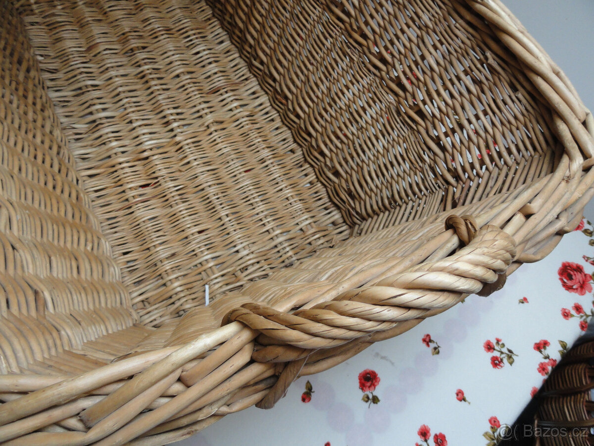 Proutěný koš cca 100 let - 4