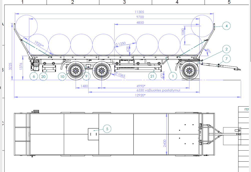 Přepravník balíků LAUMETRIS PTL-20R - přívěsný 20 tun - 4