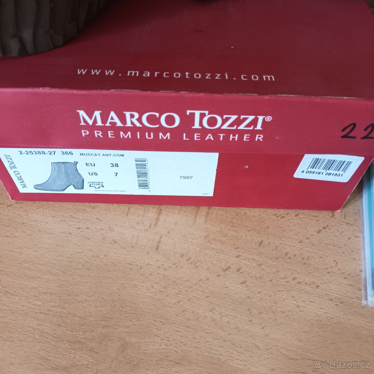 Kožená kotníková obuv dámská 38,Marco Tozzi - 4