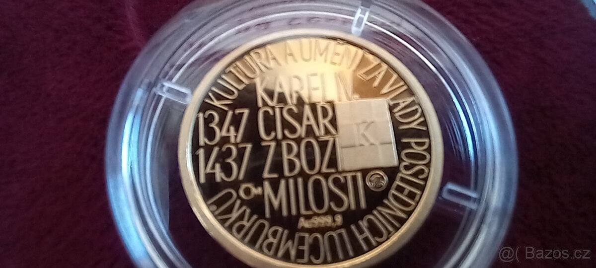 SADA MEDAILÍ LUCEMBURKOVÉ NA ČESKÉM TRŮNĚ , Au 999/12,4 g - 4