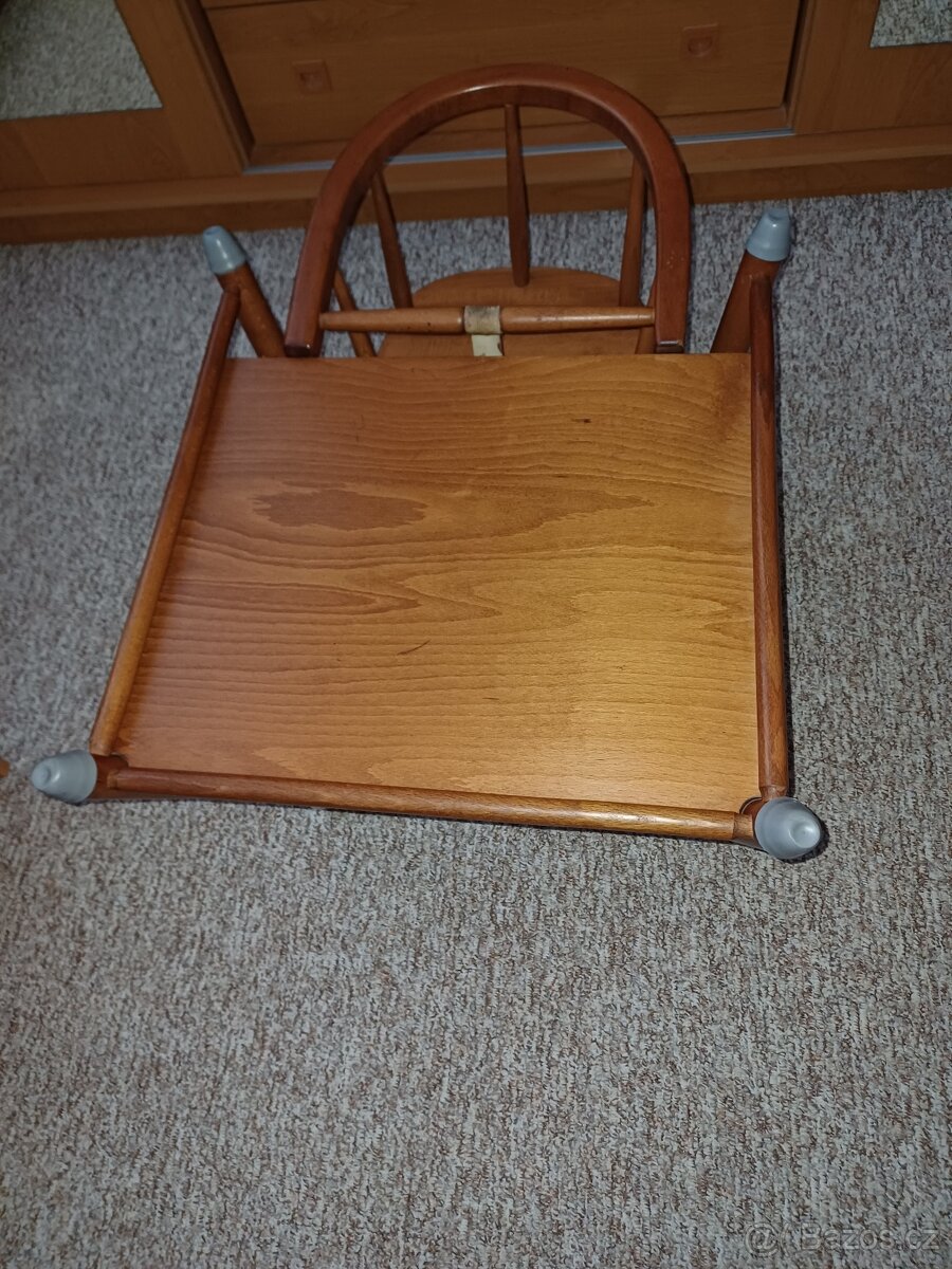 Dřevěná ,dětská stolička rozkládací, retro - 4