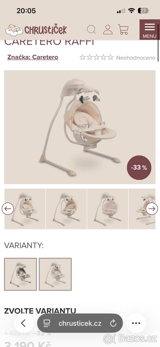 Elextrická houpačka Caretero Raffi - 4