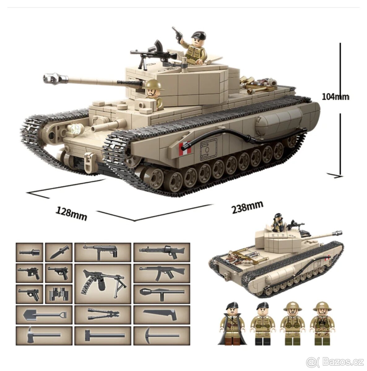 Stavebnice tankov + postavičky - typ lego - nové - 4