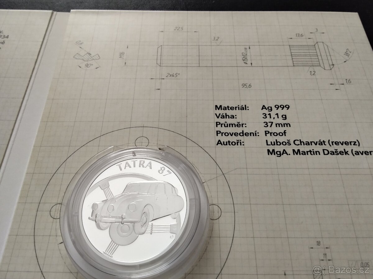 Stříbrné mince" Na kolech" kompletní sada, bezvadná stav - 4