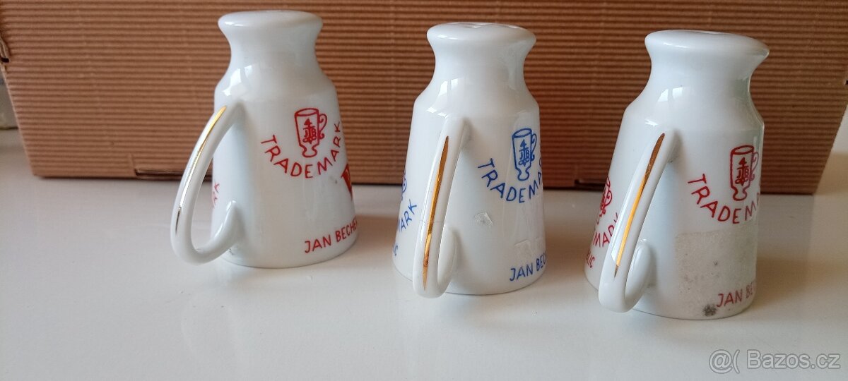 Sběratelské retro panáky pepřenka a slánka Becher liquer - 4