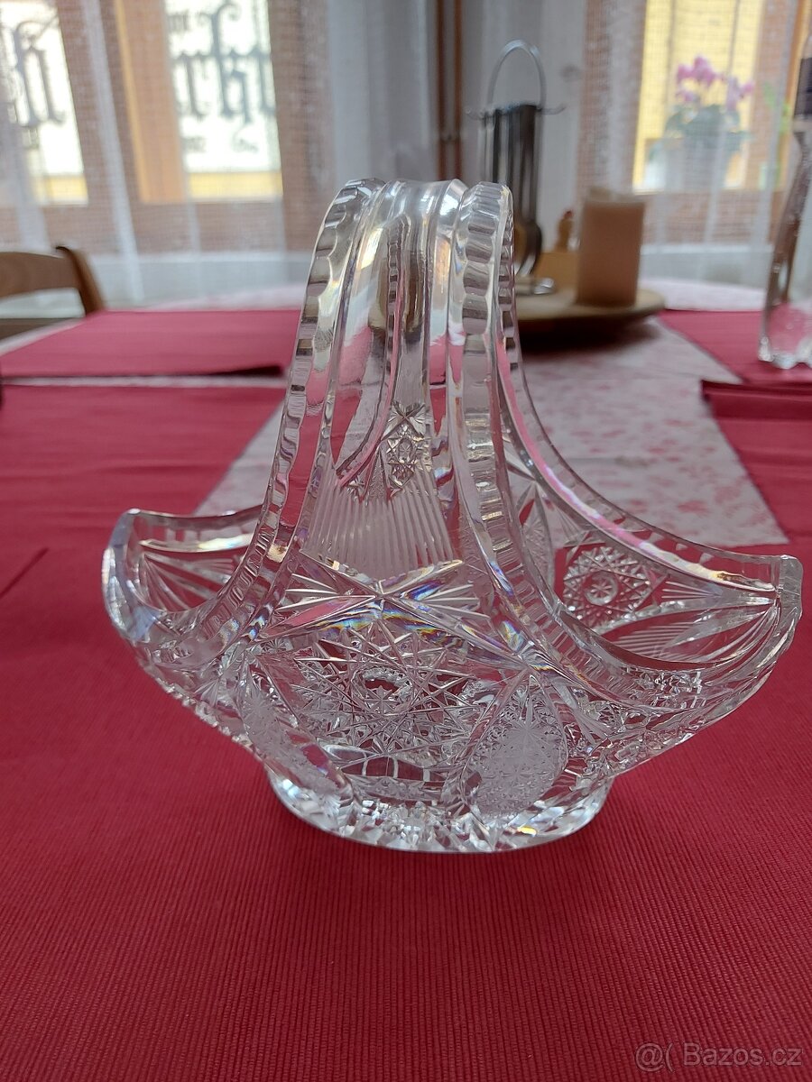 košíček z broušeného skla - 4