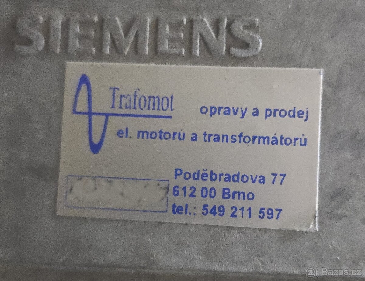 Prodám elektromotor Siemens 400V 3,0kW 1420-1720 ot. - 4