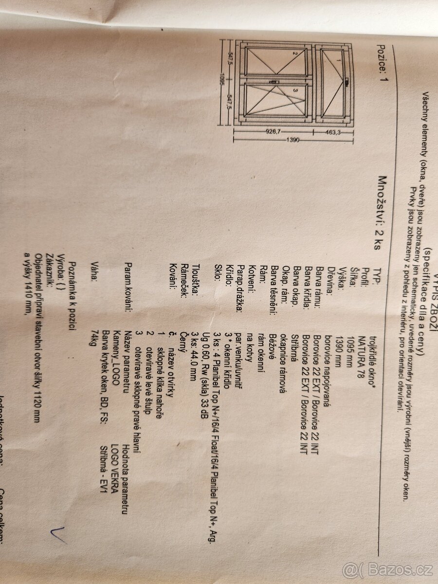 Prodám eurookna Vekra - 4