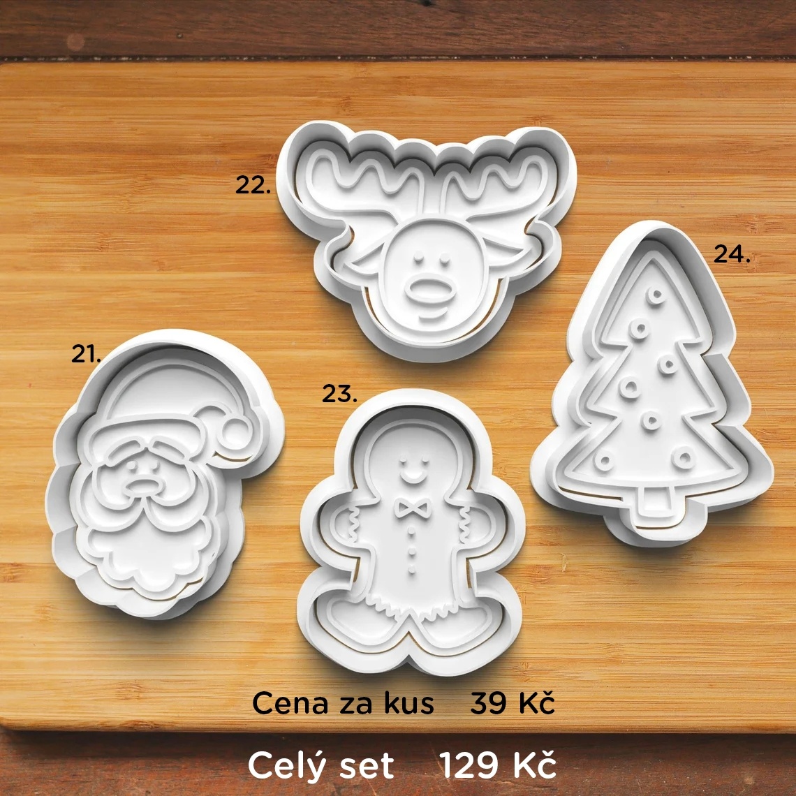 Vánoční vykrajovačky, vykrajovátka - 3D tisk - různé druhy - 4