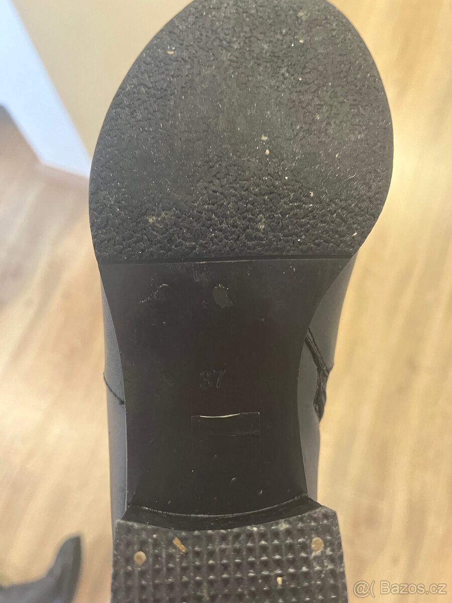 Podzimní/zimní kožené kozačky - 4