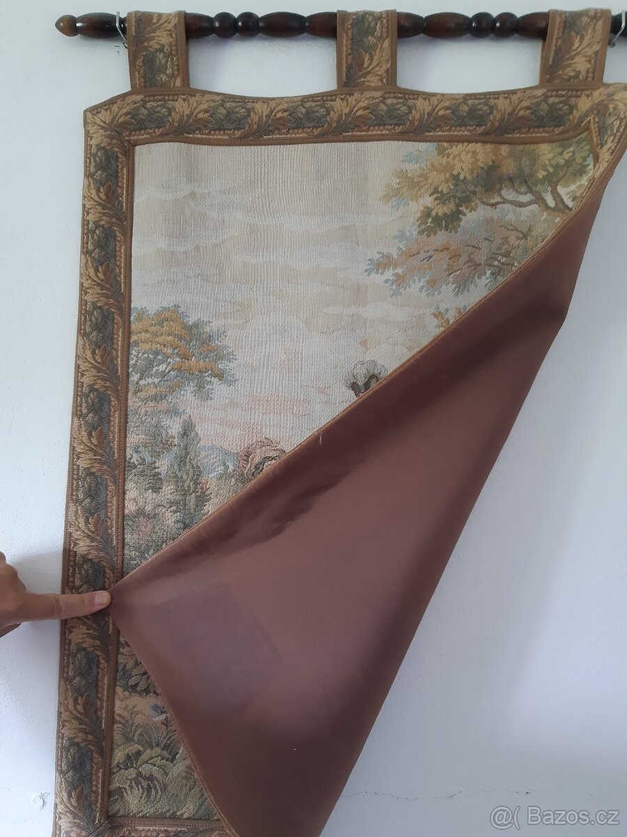 Gobelín-romantická scéna 85 x 58 cm,podšito hedvábím - 4