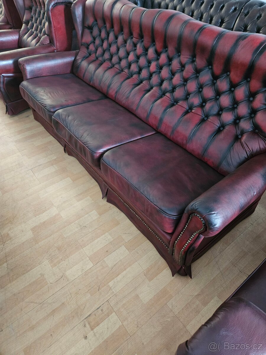 CHESTERFIELD ŠTÝL,VYSOKÁ-KOŽENÁ - 4