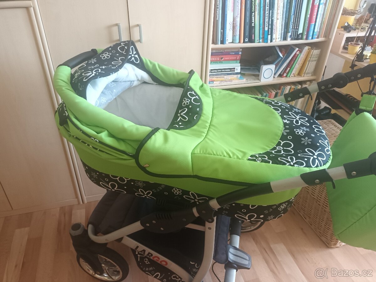 Kočarek Babylux Largo Flowers trojkombinace - 4