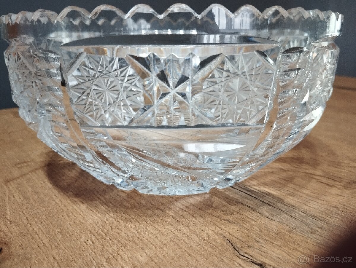 Broušené sklo - mísa - 4