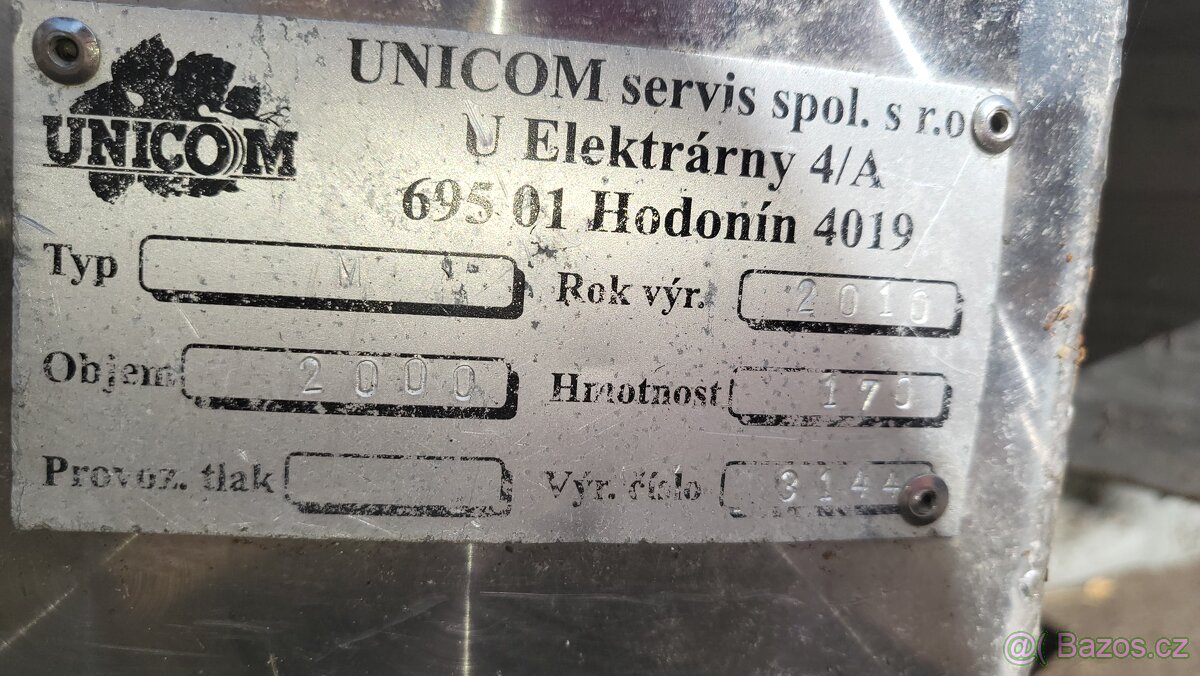 Nerezový tank na víno ZN.UNICOM - 4