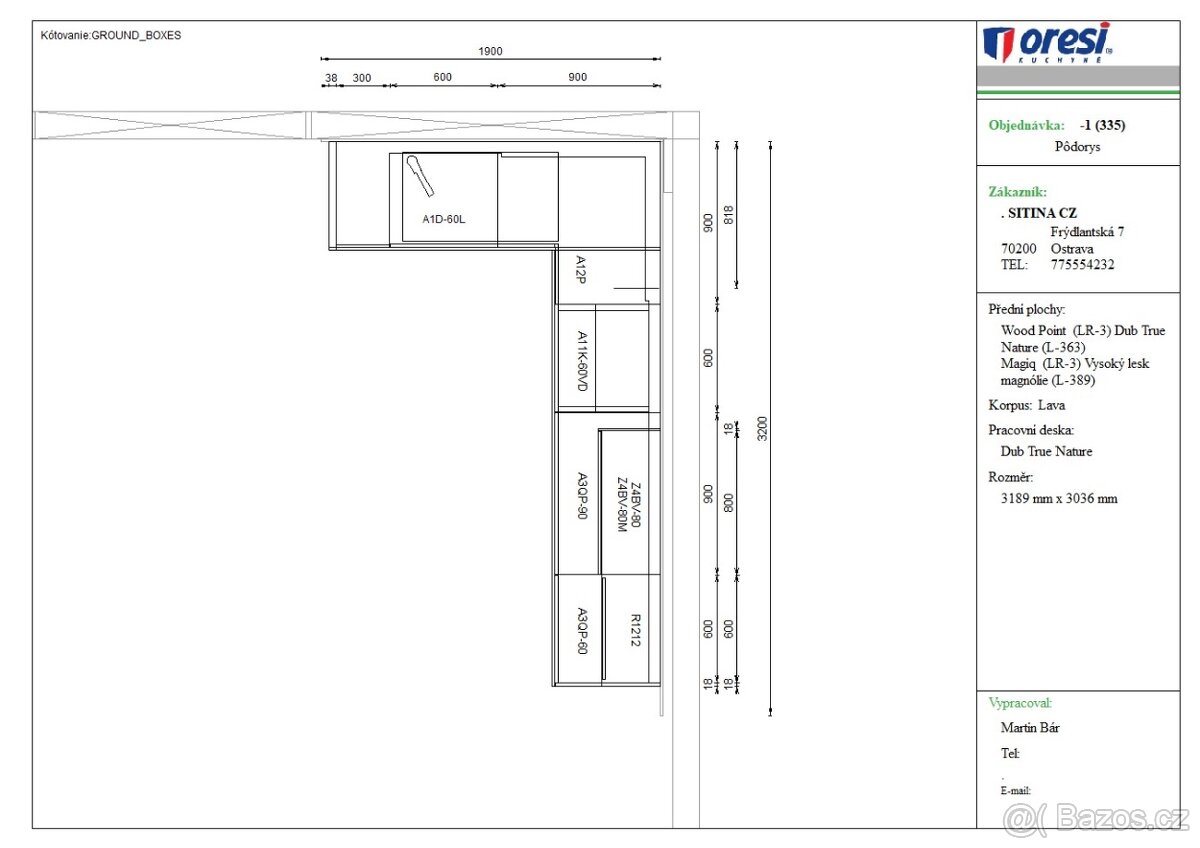 Expoziční kuchyňská linka Oresi Magiq/woodPoint - 4