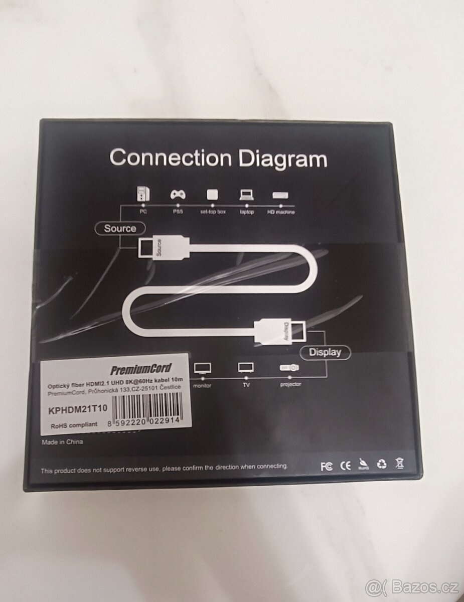 Optický kabel HDMI 2.1 UHD 8K. 10 metrů - 4