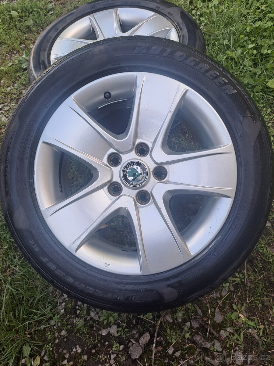 Alu kola 5x112 originál Škoda Octavia II 205/55 R16 - 4