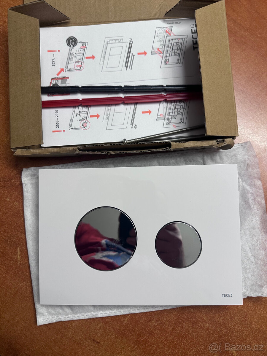 Tlačítka TECE Loop dvojčinná bílá chrom - 4