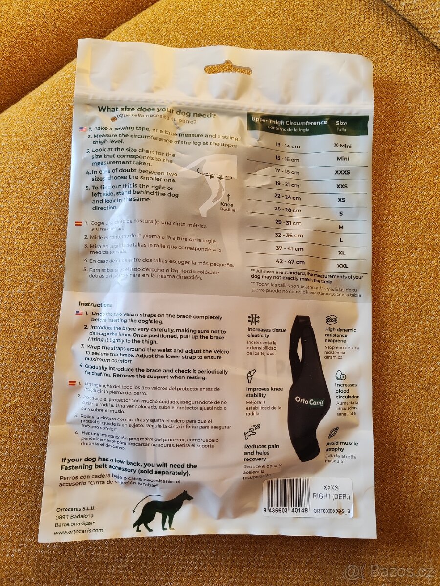 Pravá kolenní ortéza XXXS a MINI - 4