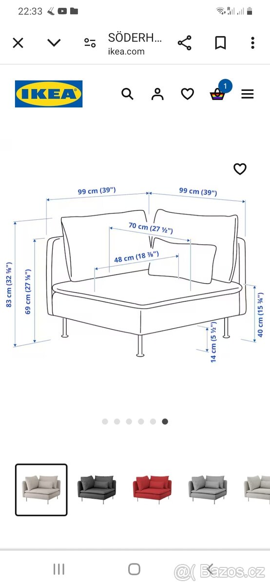 Ikea křeslo Söderhamn béžové - 4