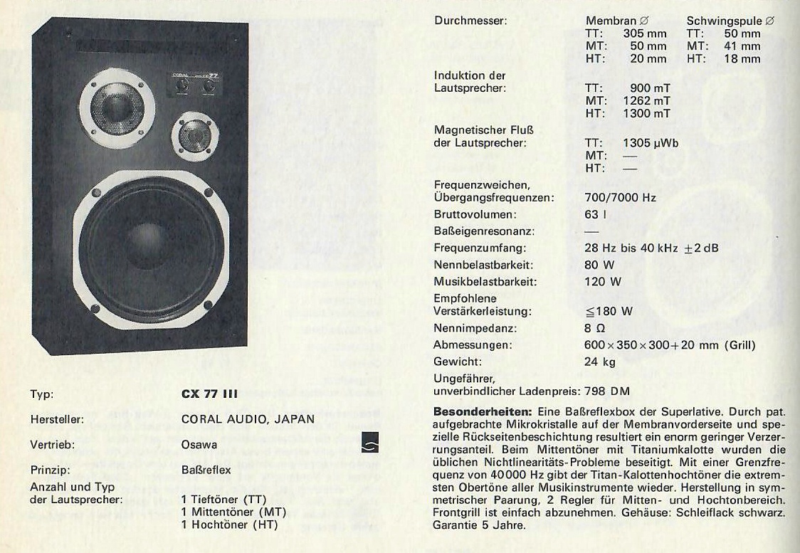 Reproduktory Coral CX77 MKIII - 4