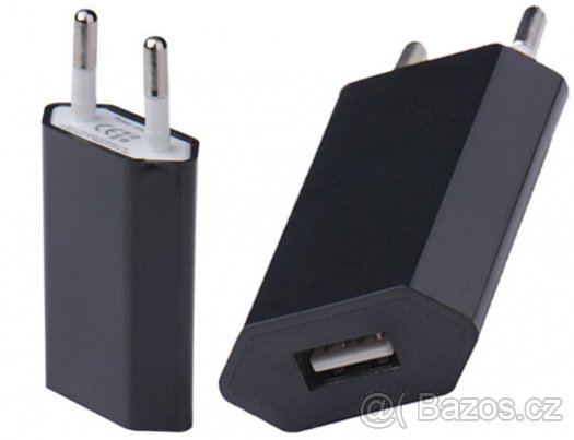 Univerzální USB síťový nabíjecí adaptér - černý - 4