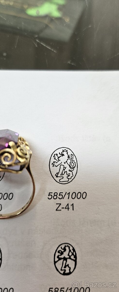 Prodám Dámský prstýnek s kamenem - 4