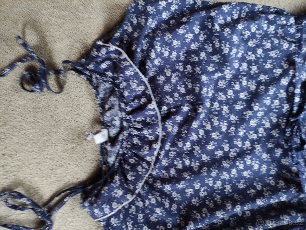 Retro šaty modrotisk, vel. S - 4