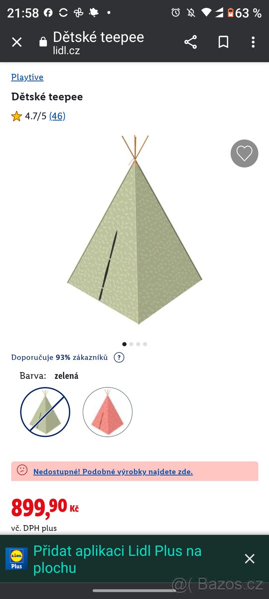Dětské bavlněné teepee s podlážkou, výška 162cm - 4