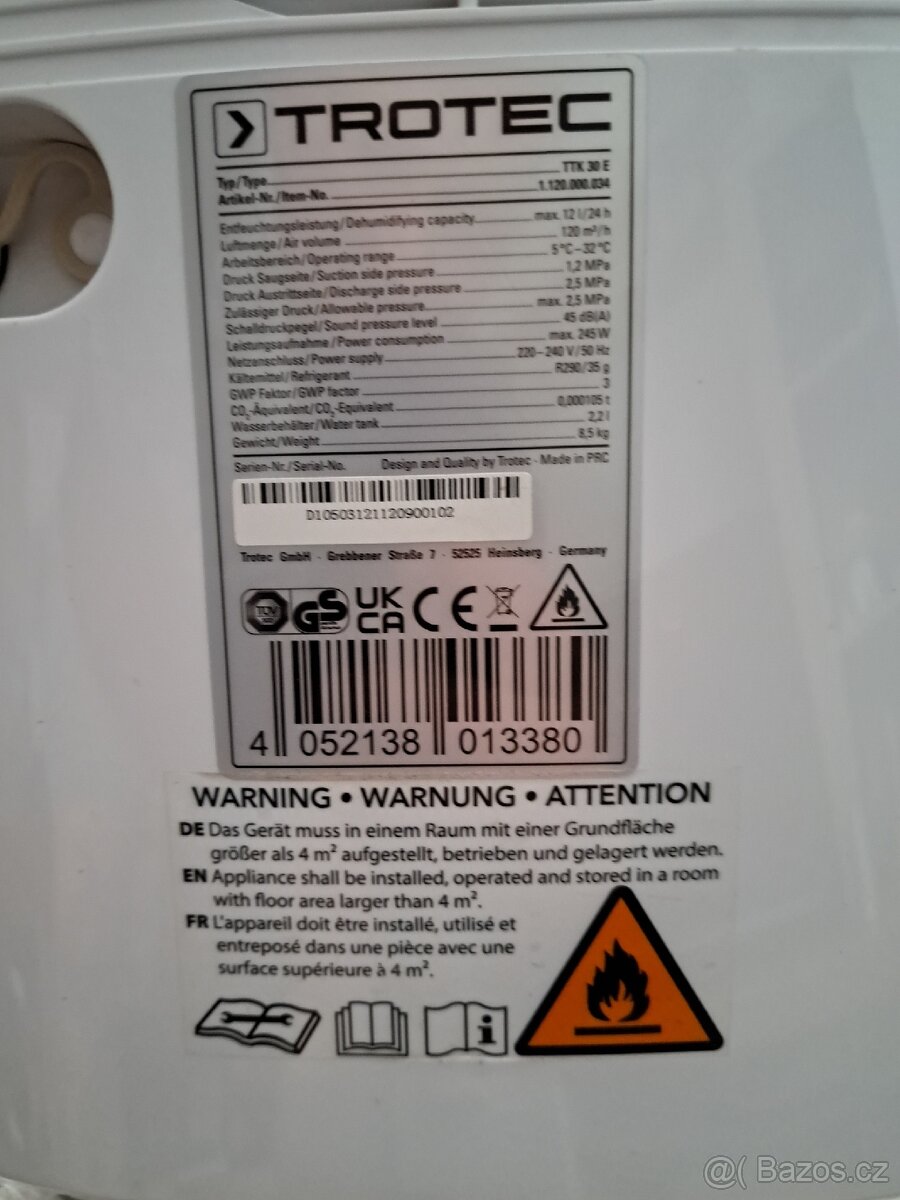 Odvlhčovač TROTEC TTK 30E - 4