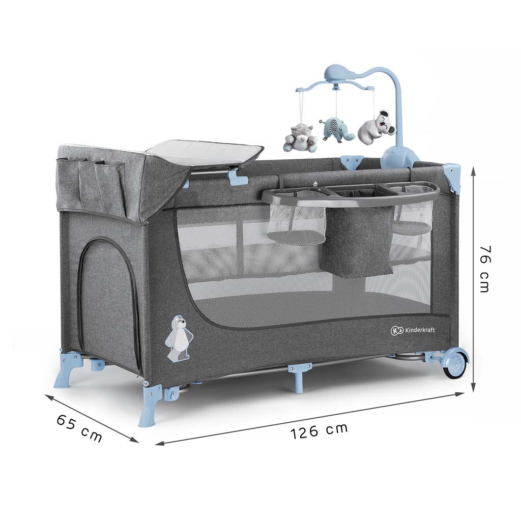 Cestovní postýlka Kinderkraft Joy včetně doplňků a matrace - 4