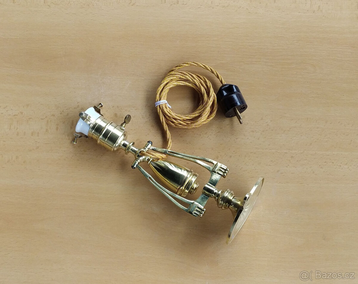 Starožitná mosazná lampička - secese - 4