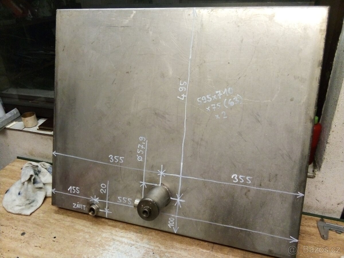 Nerezová INOX nádoba. 2 odpadní díry. 595x710x75(63)mm - 4