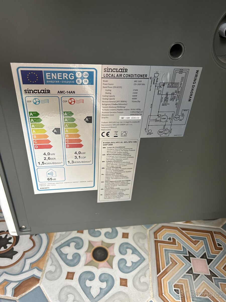 Mobilní klimatizace Sinclair PC 16.000,- - 4