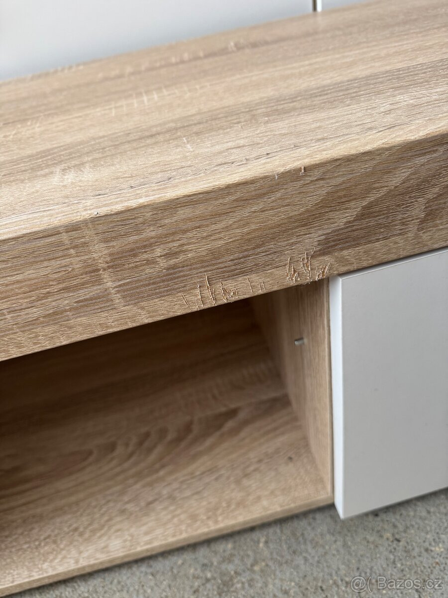 Obývací stěna dub sonoma, bílá - 4