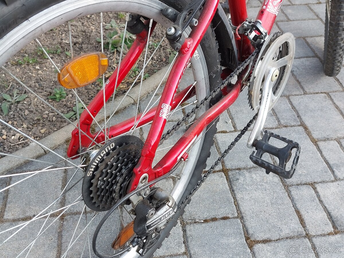 Prodám dětské kolo Apache 24" - červené - 4