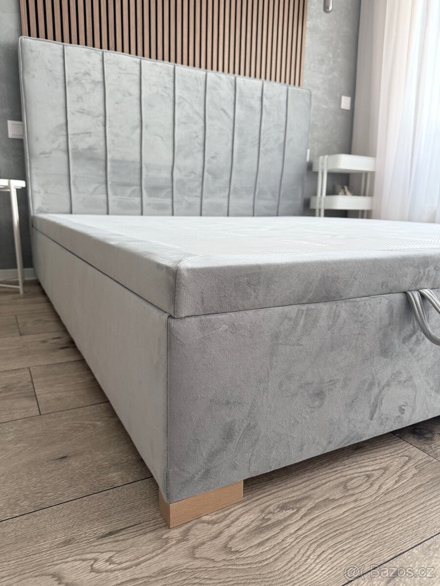 Postel manželská - šedý samet - 4