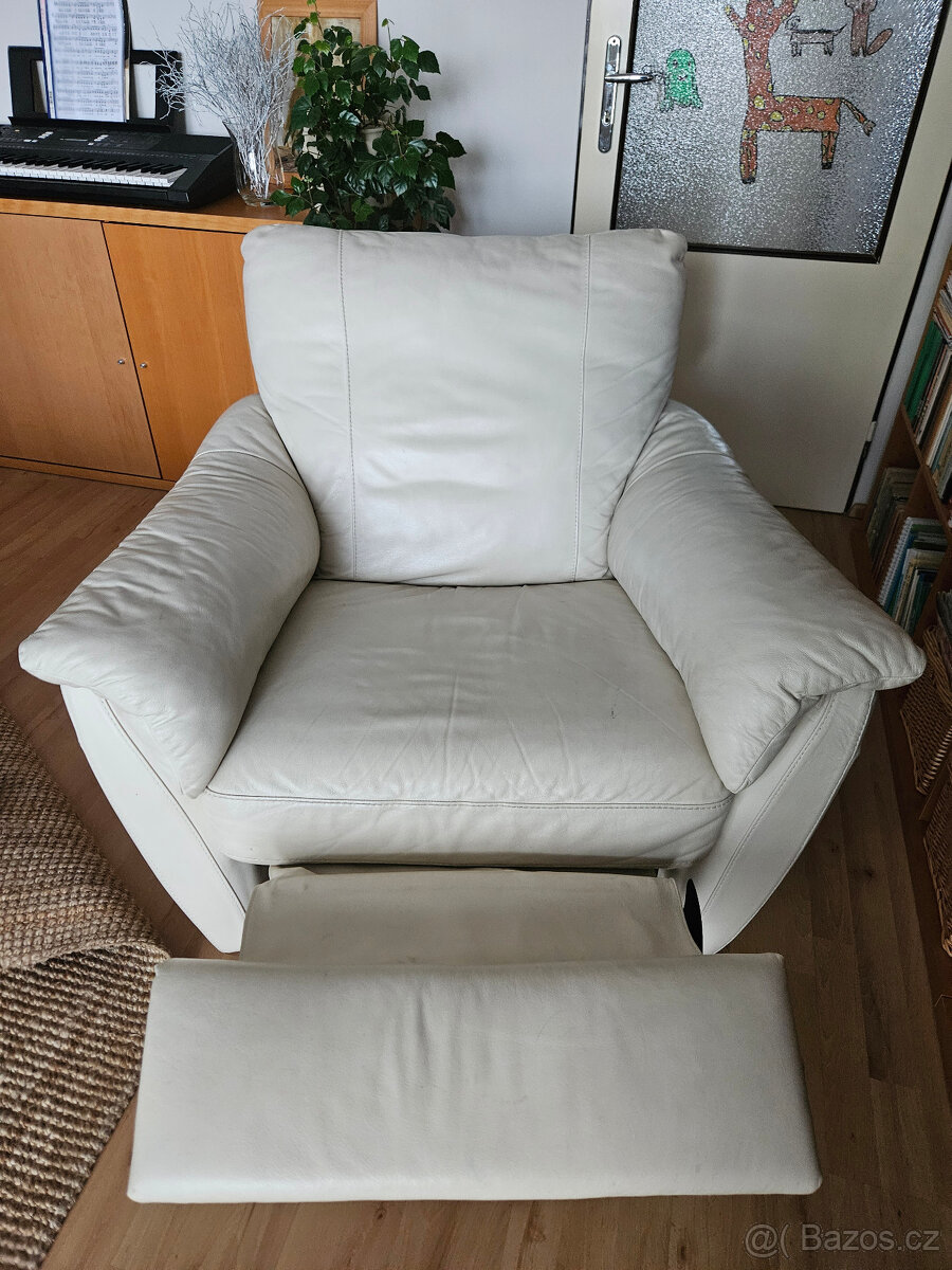 Kožené křeslo polohovací - 4