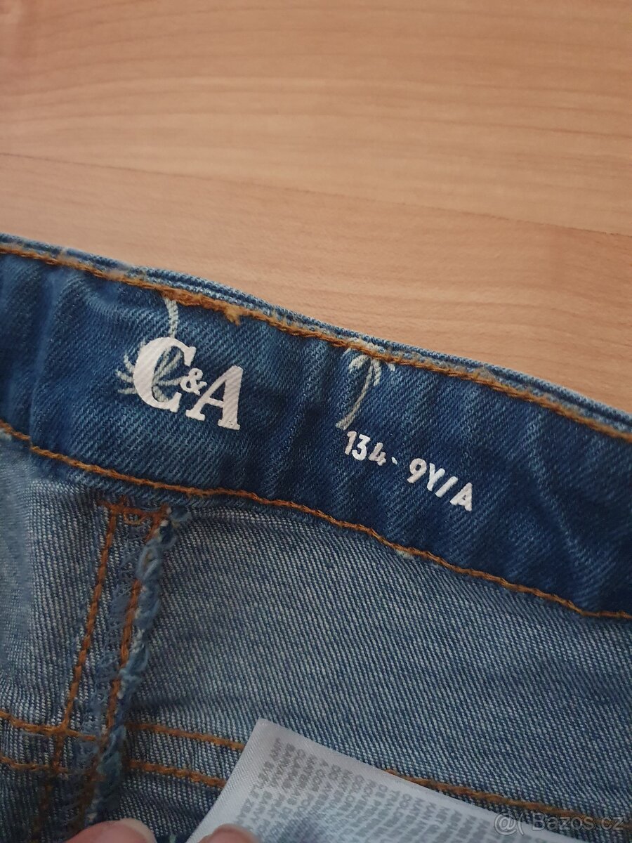 Riflové džínové v.134 kraťasy šortky bermudy C&A nové - 4
